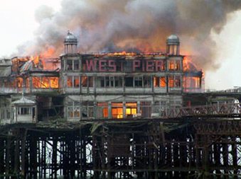 Brighton West Pier Burning