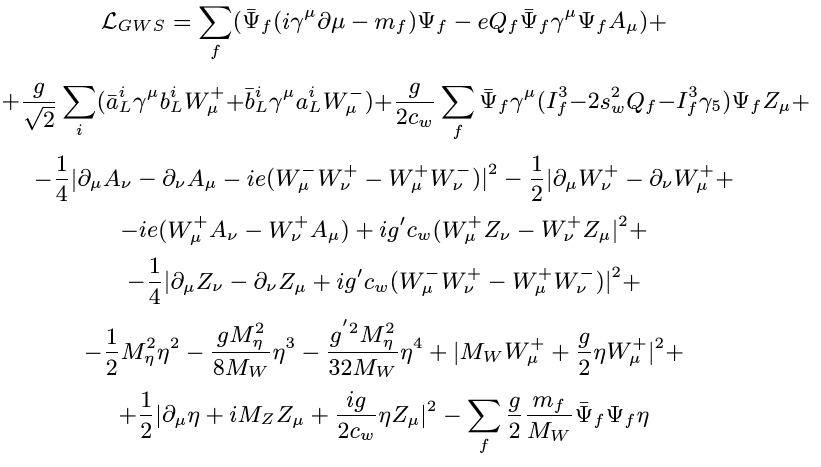 Lagrangian of the Standard Model
