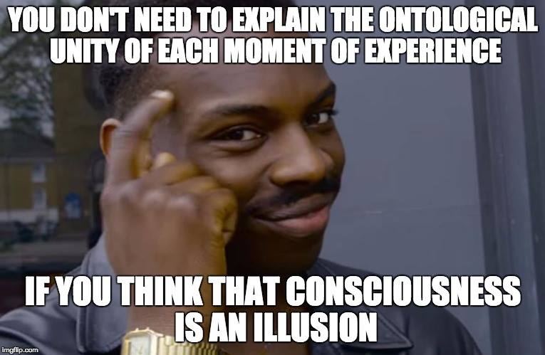 eliminativism solves the binding problem by saying there's nothing to bind