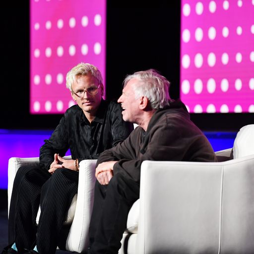 David Pearce and Olaf Carlson-Wee onstage at Coinbase Consensus 2023