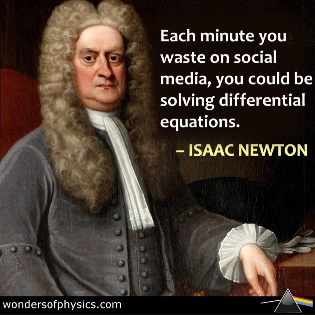 Isaac Newton on social media