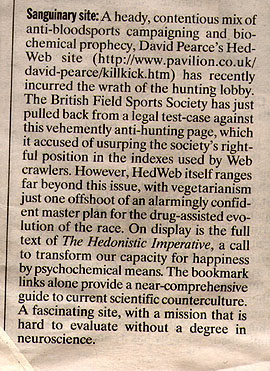 'Independent' newspaper British Field Sports Society clipping